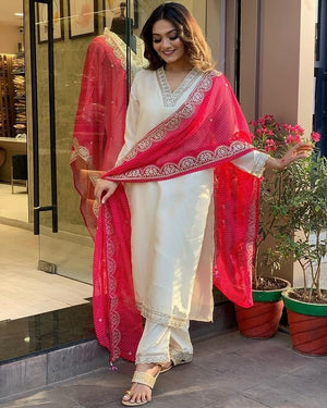 Beautiful Embroidered Straight Kurta Set