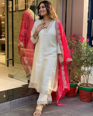 Beautiful Embroidered Straight Kurta Set