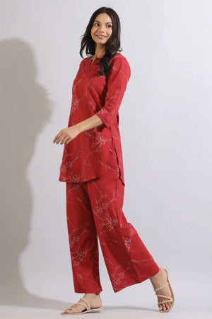 Women Regular Fit Printed Kurta & Pants Co-Ord Set