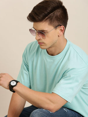 Dillinger Green Solid Oversized T-Shirt