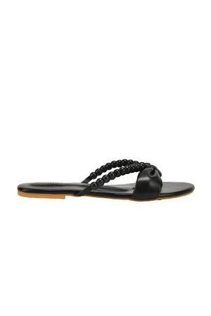 Beaded Blossoms Light Weight Flat Sandal For Women's
