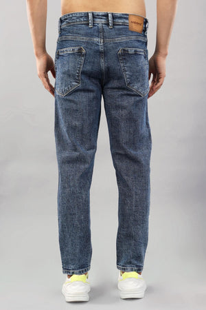 Meghz Men's Solid Tapered Fit Mid Rise Jeans