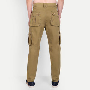 Meghz Men's Cotton Solid Slim Fit Cargo Pant