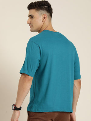 Difference of Opinion Blue Graphic Oversized T-shirt